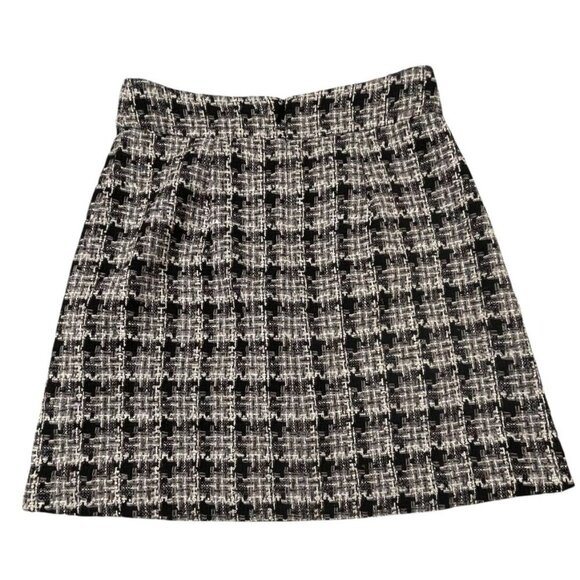 Kate Spade Tweed A-Line Skirt Black Gray Cream Size 8 - Picture 1 of 6
